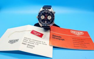 Heuer Autavia 1163v " Viceroy " W/unmarked Papers And Tag Set