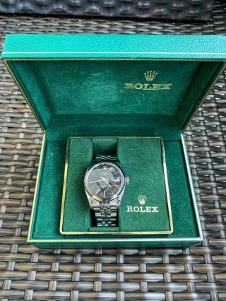 Rolex Oyster Perpetual OP Watch Steel Jubilee Bracelet Black Dial Ref 1500 Box 6