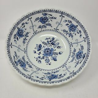 Johnson Brothers Indies Pattern Blue White Round Serving Vegetable Bowl