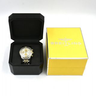 Breitling Chronomat Evolution Chronograph Wristwatch Stainless 18k Gold B13356