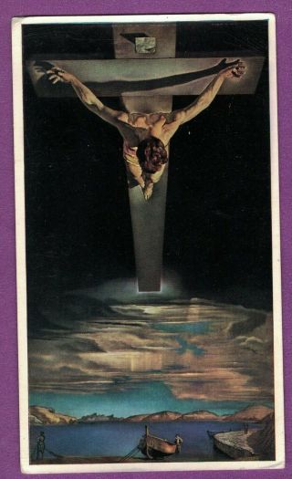 Salvador Dali Vtg Post Card Christ Of St John Of The Cross Glasgow Art Gallery