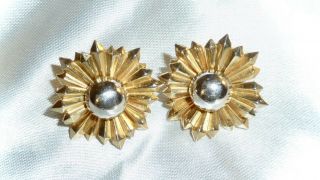 Vintage Accessocraft - Silver/gold Screw - Adjustable Clip - On Earrings
