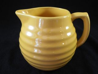 Vintage Bauer Pottery Golden Yellow Ringed Ringware Pitcher Creamer 4 ¾”