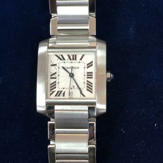 Factory Cartier Tank Francaise Automatic Steel Date watch Ref 2302 28mm 4