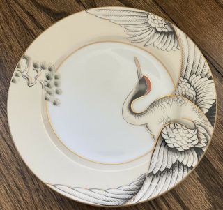Fitz And Floyd “crane With Pine” Fine Porcelain 6.  5 Inch Bread Plate Japan