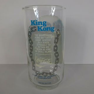 Vintage 1976 Coca Cola KING KONG Drinking Glass - Battles the Serpant 2