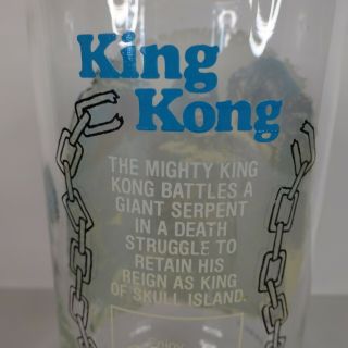 Vintage 1976 Coca Cola KING KONG Drinking Glass - Battles the Serpant 3