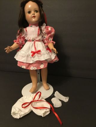 Red & White Doll Dress - Bloomers - Socks - Hair Bow /15” Doll - P91tony - Madam Alex (s14)