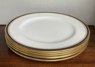 Spode Knightsbridge 6 Dinner Plates,  10 3/4 " Blue Gold Y5783 - A
