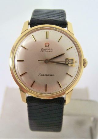 Vintage Solid 18k Omega Seamaster Automatic Watch 1960s Cal.  565 Ref 166001 Exlnt