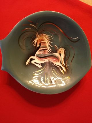 Sascha Brastoff - Mid - Century Ceramic Prancing Horse Dish - Signed - C14