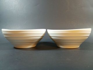 Set Of 2 Mikasa Swirl White Stoneware 4.  5 " Dessert/salad Bowls Dj100 Mw/dw Safe