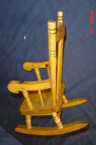 Small Wooden Doll Rocking Chair Toy Furniture Light Stain Brown