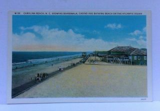 Carolina Beach Nc Boardwalk Casino Beach Atlantic Ocean Vintage Postcard