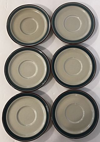 6 Noritake Stoneware Pleasure Saucer Plates 6 1/4 " Oven Safe Stoneware 8344