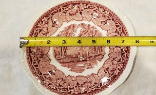 Vintage Mason ' s Vista Pink/Red Patent Ironstone Salad Plate 7 3/4 