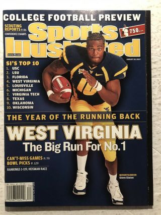 2007 Sports Illustrated West Virginia No Label Ncaa College Preview Steve Slaton