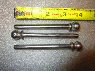 3 - Antique Cannon Ball Hinge Pins 3 1/8  Overall 3 3/4  9/32  Pin Dia