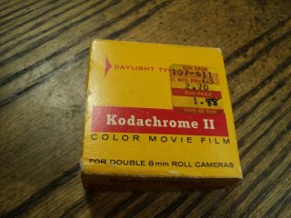 Vintage Kodachrome Ii Color Movie Film For Double 8mm Roll Cameras 25 Ft.  Kodak