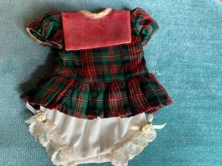 Vintage 10 In.  Tiny Terri Lee Doll Dress And Panty Set,  Drop - Waist Taffeta Plai
