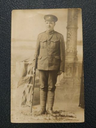 Vintage / Antique Post Card Photo - Ww1 Military British Soldier