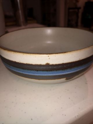 Otagiri Pottery Horizon 6 " Coupe Soup Cereal Bowl Japan Gray Blue Stripes