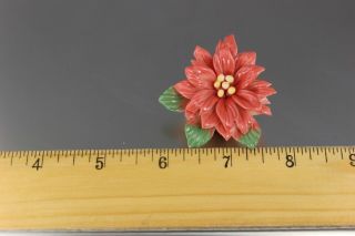 VINTAGE 80’S GOLD TONE YELLOW PINK GREEN PORCELAIN FLOWER PIN BROOCH 2