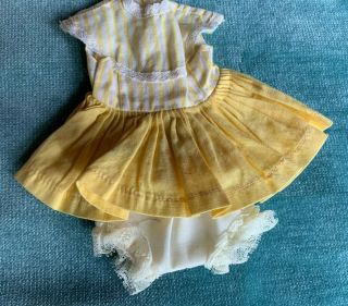 Vintage 10 In.  Tiny Terri Lee Doll Dress And Panty Set Yellow & Yellow Stripe