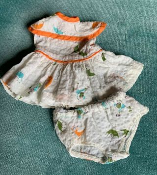 Vintage 10 In.  Tiny Terri Lee Doll Dress And Panty Set,  Monkeys And Umbrellas