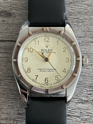 1950 Vintage Rolex Auto Bubble Back Oyster Perpetual Stainless Steel Watch 5015