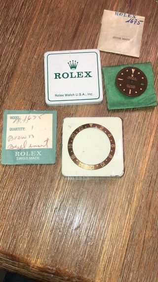 Rare Vintage Rolex 1675 Matte Tropical Gold Brown Dial And Matching Bezel Insert
