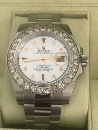 Authentic 2016 Rolex Watch 116610 Submarine Men’s 5.  20 Carat Real Diamonds