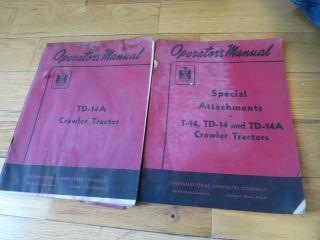 Vintage International Harvester Td 14 Crawler Manuals 8 1/2 X 11 " 92 & 28 Page