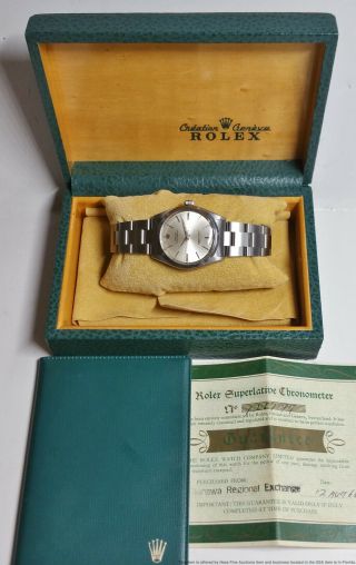 Vintage 1966 Rolex Oyster Perpetual Chronometer Mens Watch Papers Box Wallet