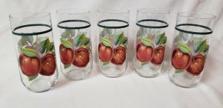 Set Of 5 Apple Water Glasses By China Pearl Casuals