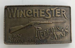 Vintage Winchester Repeating Arms Brass Belt Buckle