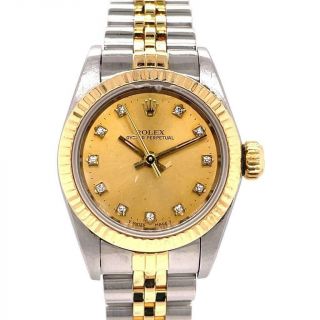 Ladies Two Tone Rolex Oyster Perpetual Wristwatch Ref 67193 R Series Circa 1988