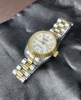 Rolex Oyster Perpetual Datejust Ladies Yellow Gold/silver Watch