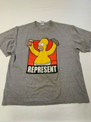 Mens Delta Gray Vintage The Simpsons Homer Represent T Shirt Sz L 2003