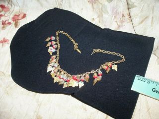 Vintage Bohemian/ Gypsy Brass Leaf And Berry Necklace - Pre Owned - Unique L@@k