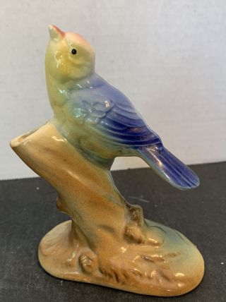 Royal Copley Yellow And Blue Bird Planter Or Vase Porcelain Pottery Vintage Old