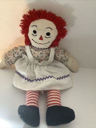 Vintage 24 " Raggedy Ann Doll Floral Top & Knickers Rag Doll Handmade I Love You