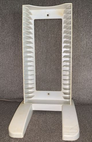 Vintage Plastic Cd Dvd Tower Storage Rack Wall Or Desktop Stand Holds 20 Sturdy