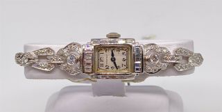 Vintage 1950s Tiffany & Co $10,  000 2ct Diamond Platinum Ladies Watch