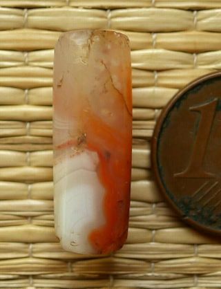 Perle Ancien Collier Mali Afrique Sahara Ancient Antique Banded Agate Bead M2