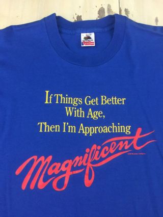 Get Better With Age - Nos Vtg 1990s Blue Over The Hill T - Shirt,  Large -
