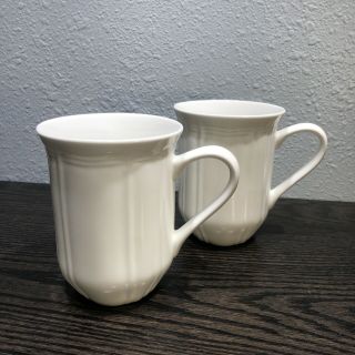 Mikasa Antique White Bone China 4 3/8” Tall Coffee Cups Set Of 2