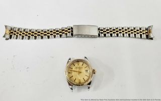 Rolex Ladies Date 6917 Two Tone 18k Yellow Gold And Stainless Steel Wrist Watch