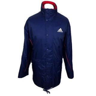 Vintage Adidas Padded Coat Jacket Size 38/40 In Blue Mens 90’s Retro Zip Up