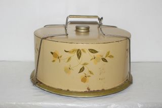 Vintage Hall Jewel Tea Autumn Leaf Decoware Tinware/metal Cake Safe/carrier